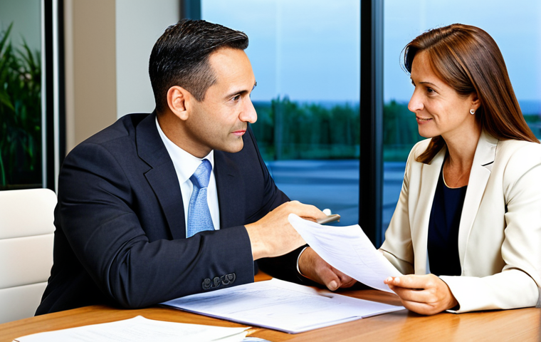 40대의 재테크 전략과 사례 연구 - Financial Planning Meeting**
"A professional financial advisor meeting with a couple in their 40s, ...